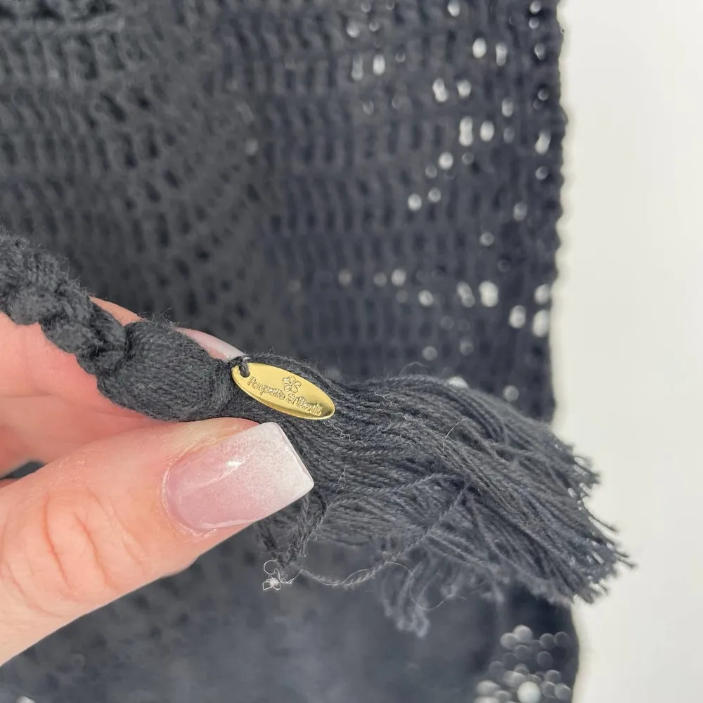 NWT Poupette St Barth Kaia Crochet Maxi Dress Medium Black Cover Up Medium - Image 7