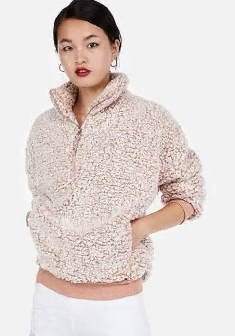 EXPRESS Oversized Quarter Zip Sherpa - Image 2