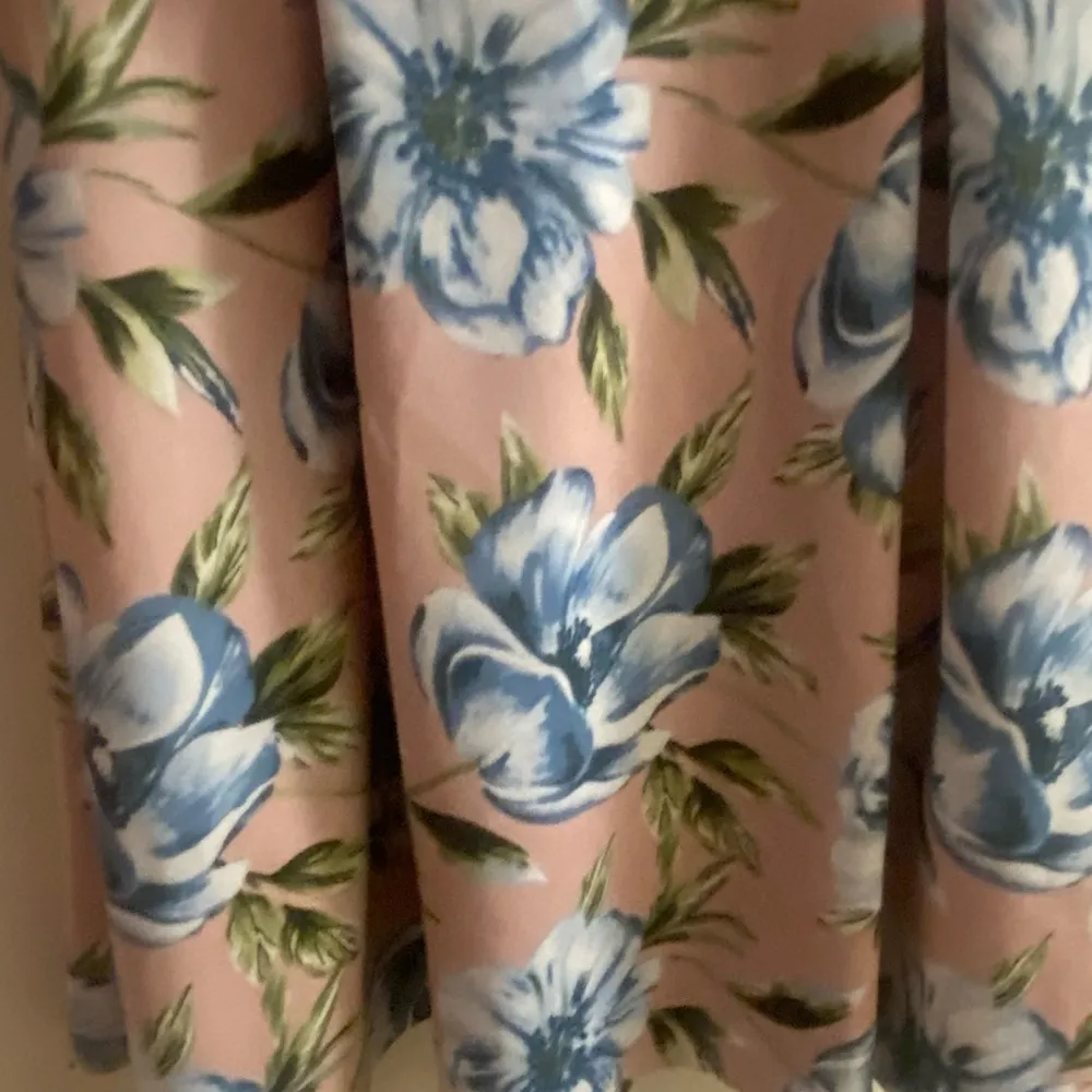 Forever 21 Womens Tank Mini Dress M Medium Floral Peach & Blue Flowers - Image 3