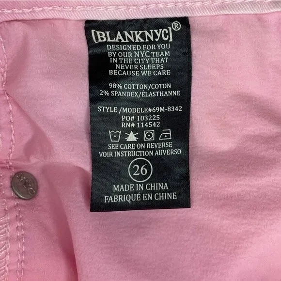 Blank NYC Pink Stretch Denim Barbiecore Shorts, Size‎ 26, Cotton & Spandex - Image 6