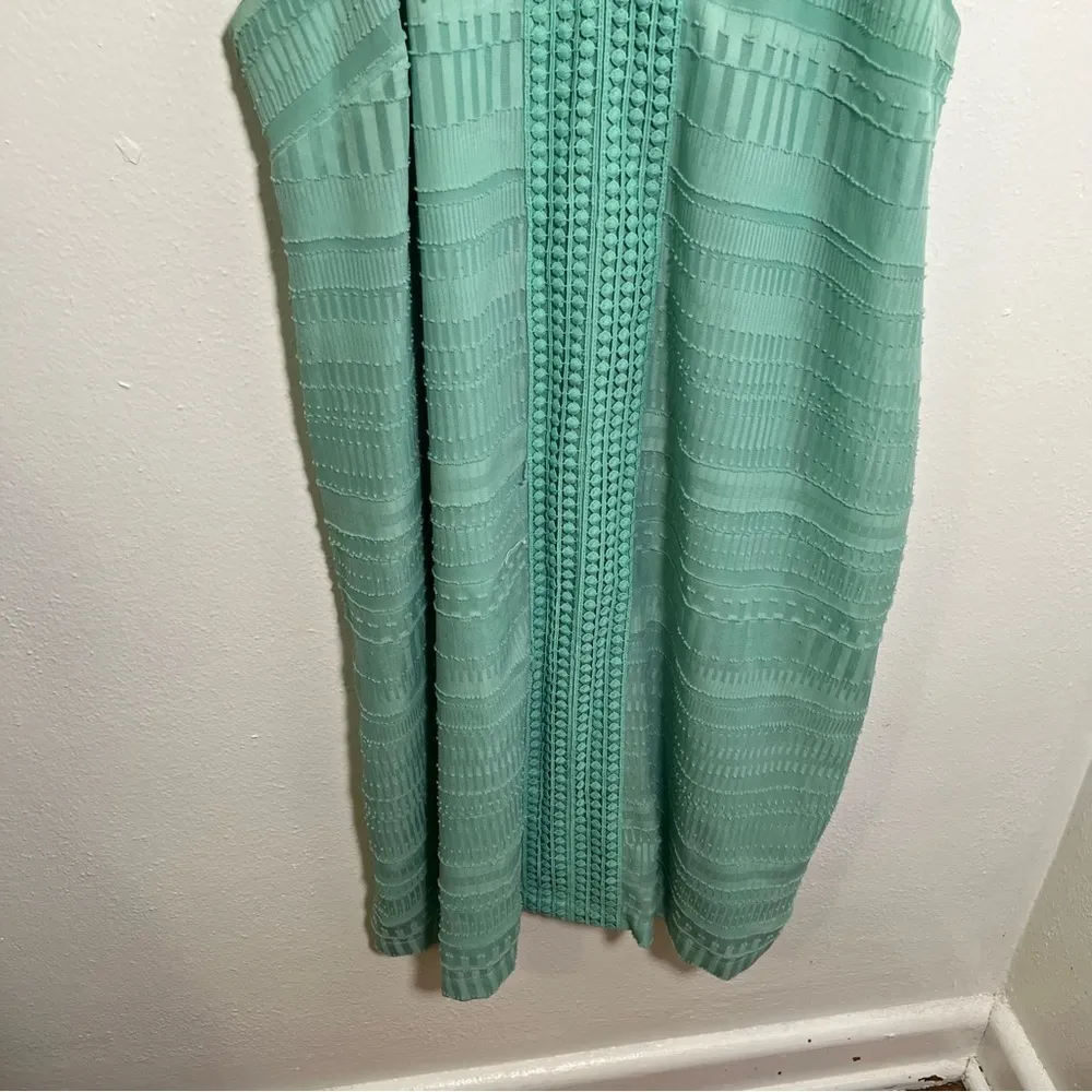 New York & Co Crochet Trim Halter Shift Dress Mint Green L Size L - Image 6