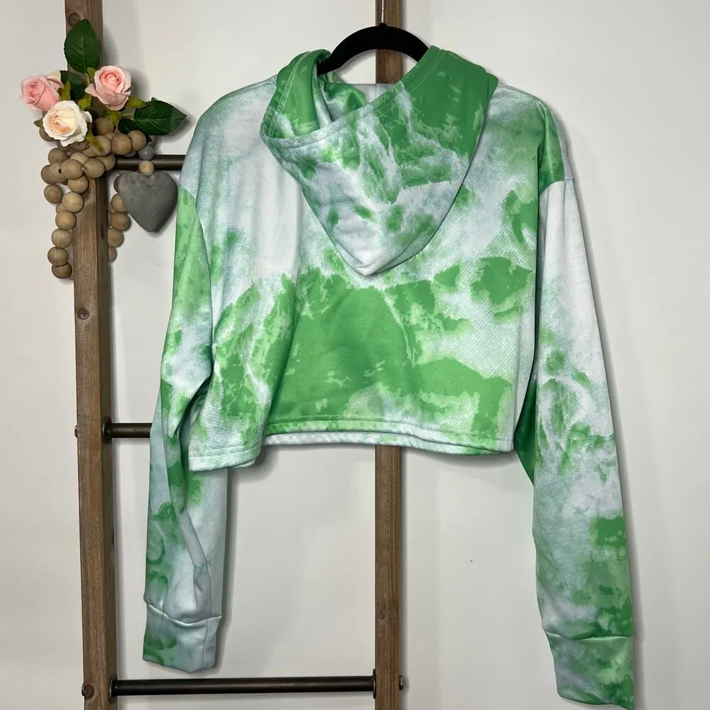 Fisll Tie Dye Boston Celtics Crop Pullover‎ Hoodie Sweatshirt Size Large - Image 5