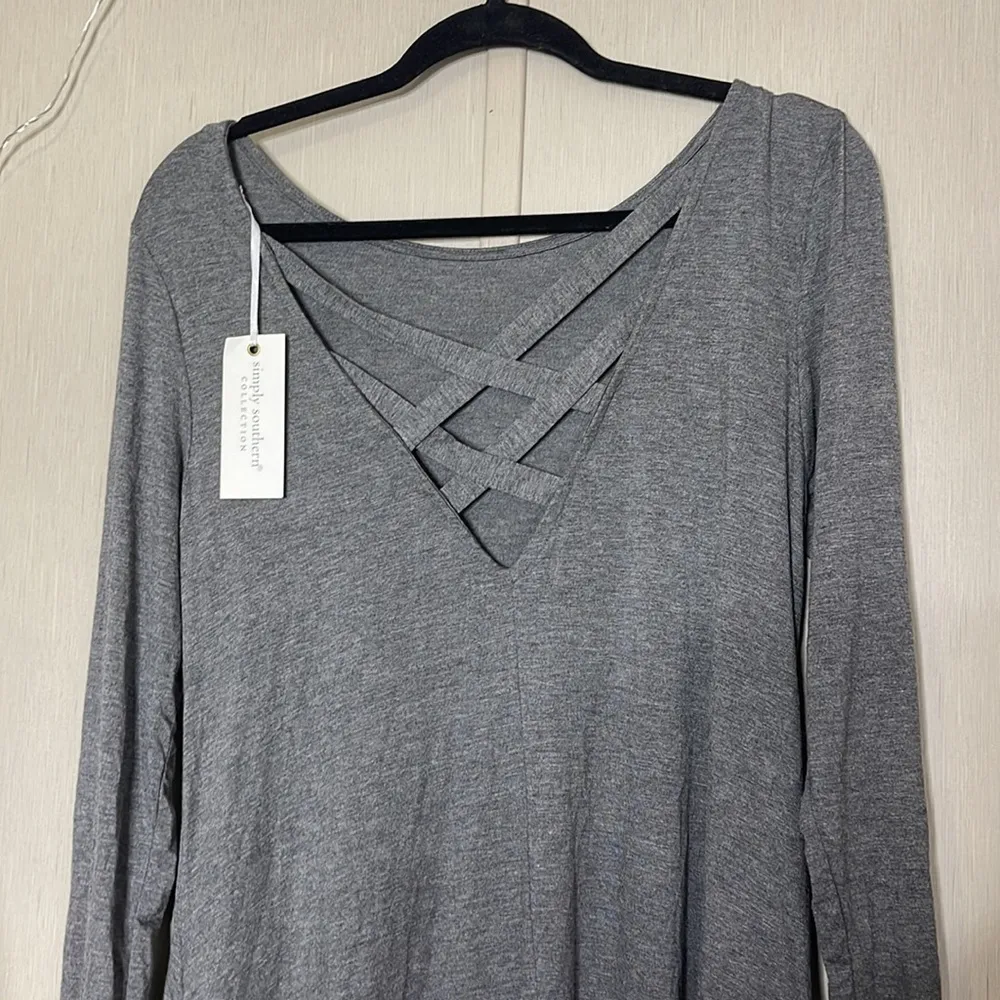 Simply southern NWT gray strappy back dress - Image 3