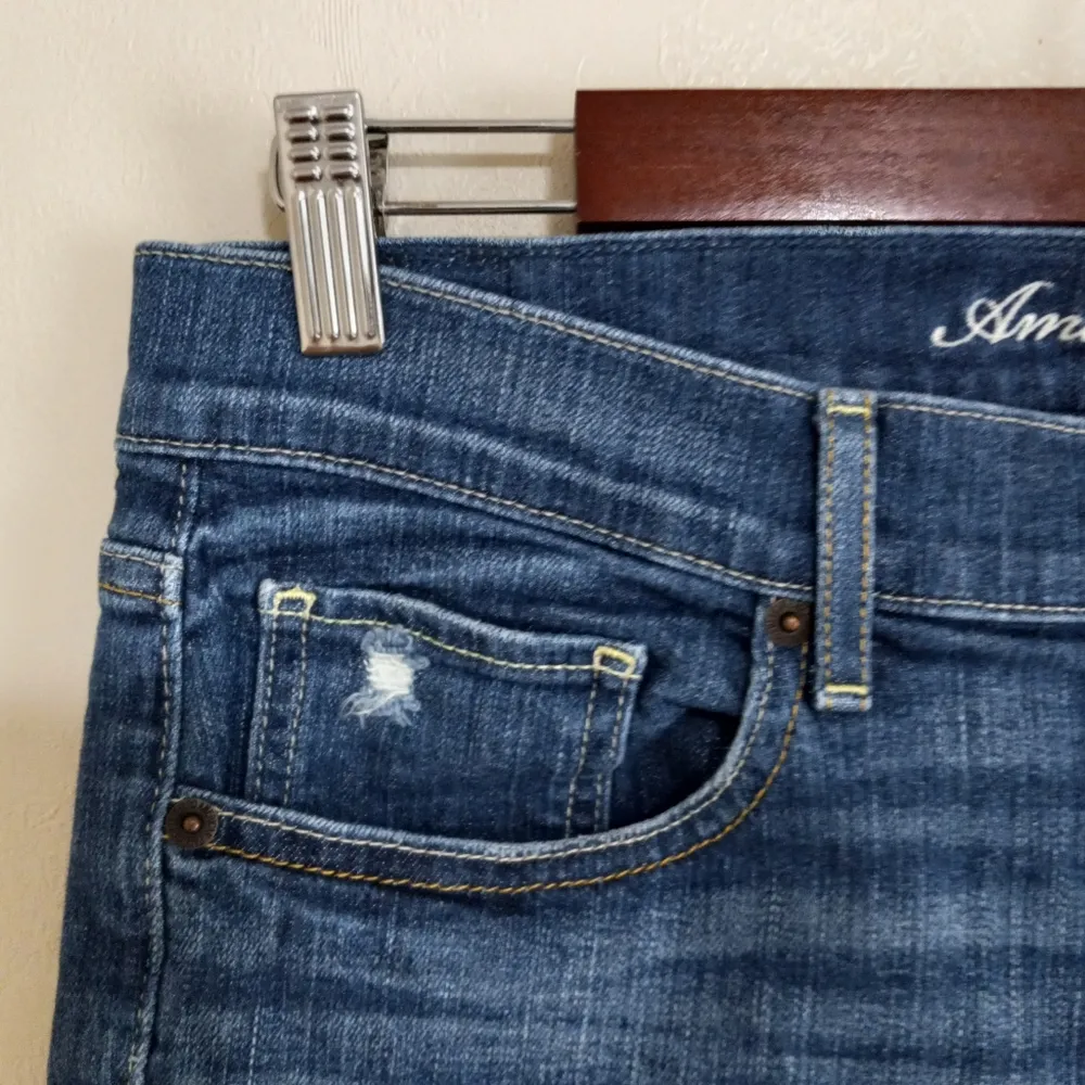 American Eagle 12 33 Jeans Shorts Dark Wash Stretch - Image 5