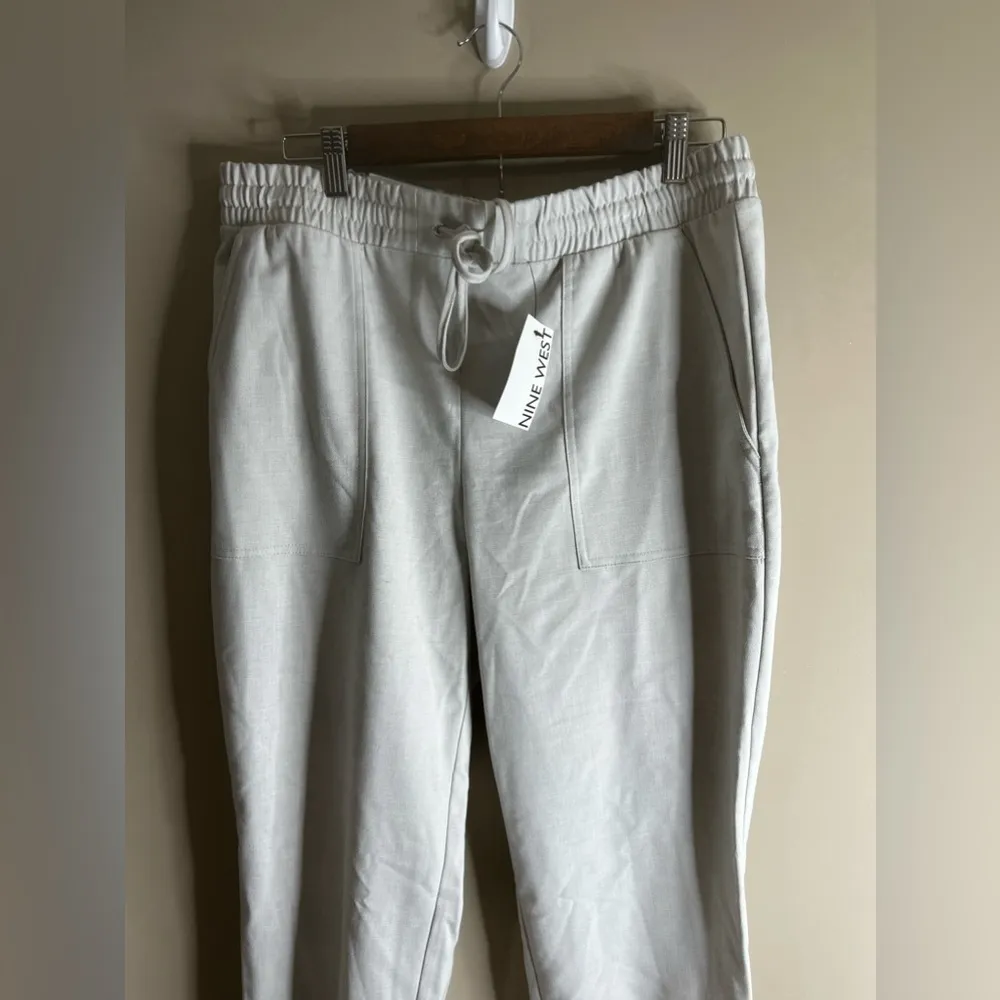 NWT Nine West tie waist jogger size large gray - Image 3