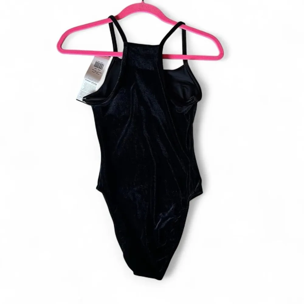 Danskin NWT - Black Velvet Halter Leotard - Size Medium, - Image 2