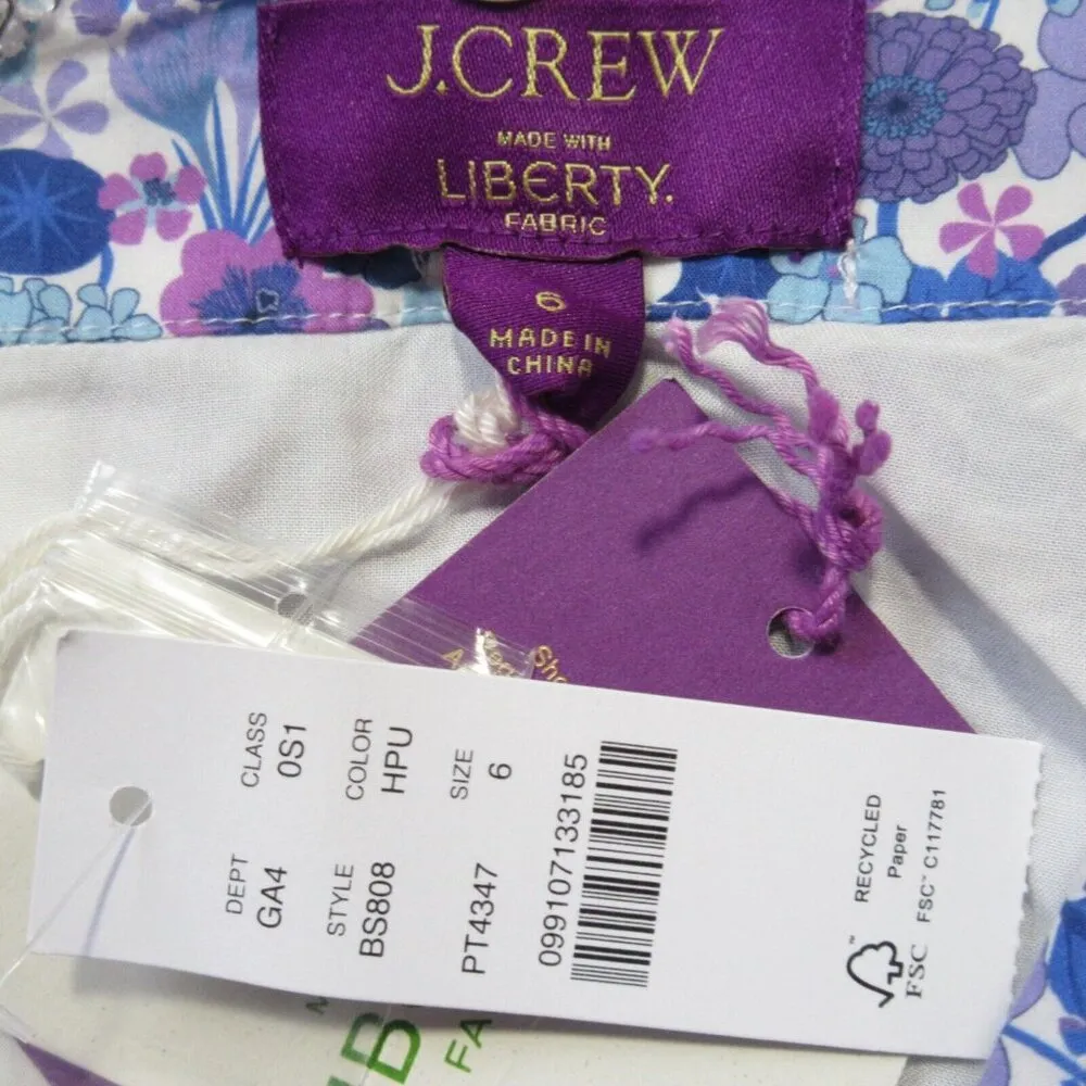 NWT J.Crew New Apron Dress in Hampton Purple Liberty Arrow Floral Fabric 6 - Image 3