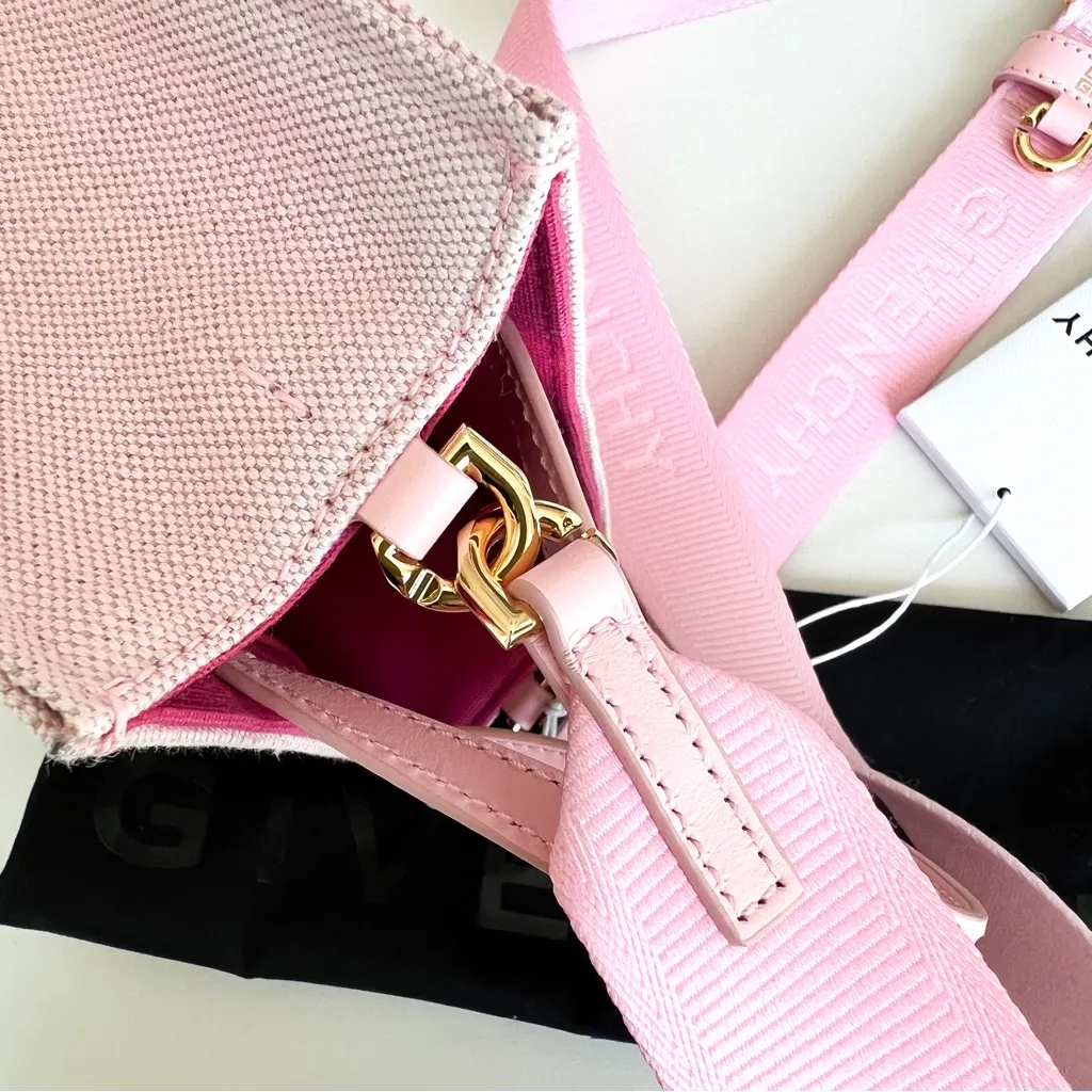 NWT Givenchy Mini G Logo Tote Shopping Bag in Pink - Image 14