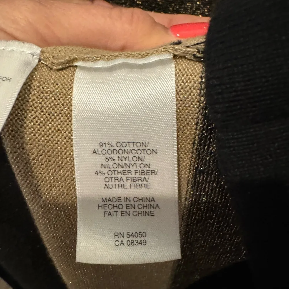 Anne Klein Metallic Stripe Cowl Neck Sweater Size M - Image 10