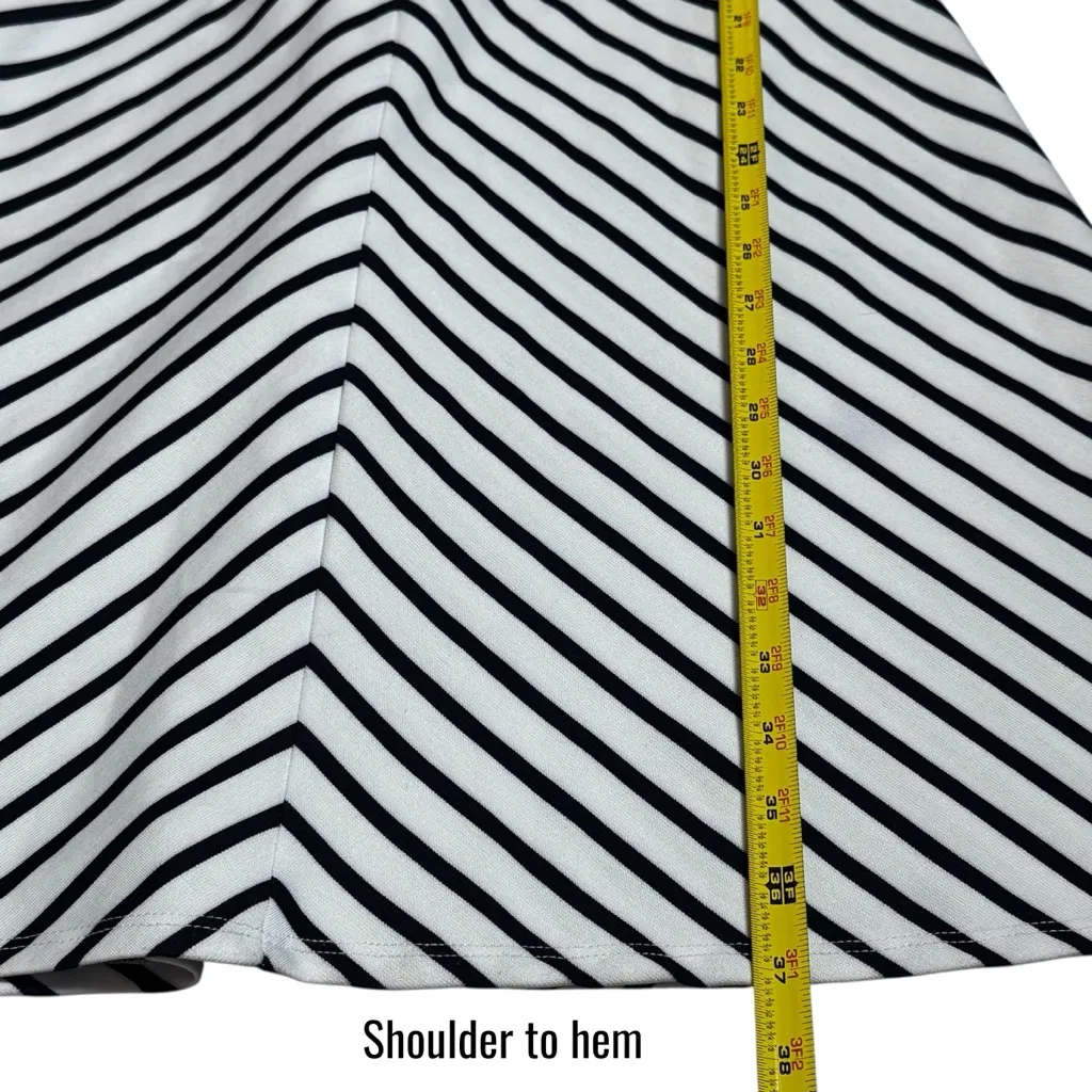 Draper James Navy Blue Chevron Stripe Midi Dress Coastal Yacht Club Adjustable M - Image 12