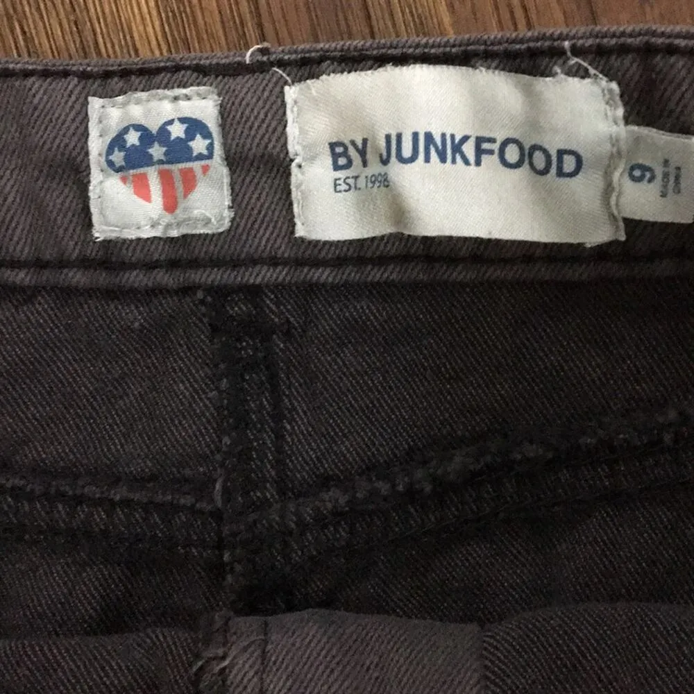 Junk Food Def Leppard Black Patch Jean Mini Skirt - Image 5