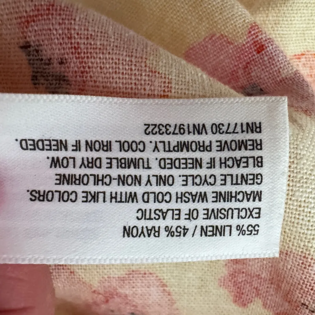 Wild Fable Yellow Floral poppy‎ Dress linen blend adjustable straps size M - Image 9