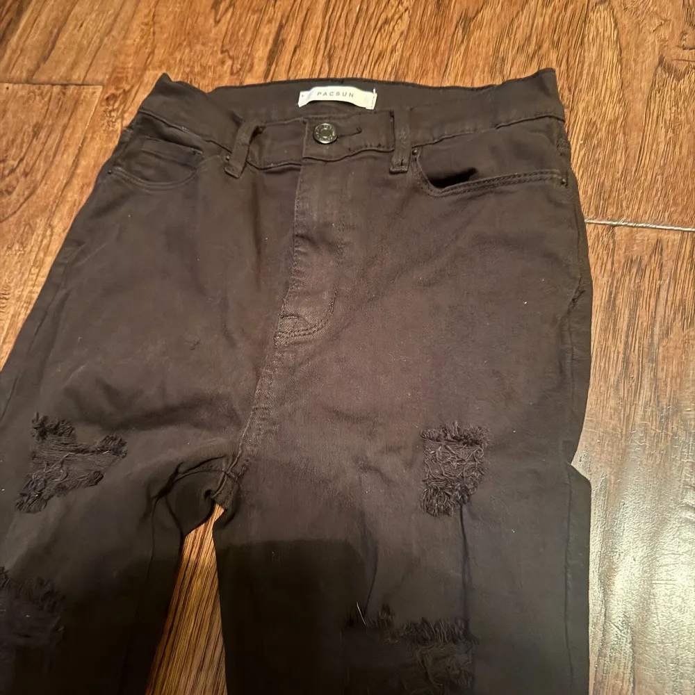 Womens Pac Sun Black Jeans 26 Hi Rise Jeggings Skinny Jeans Distressed destroyed - Image 2