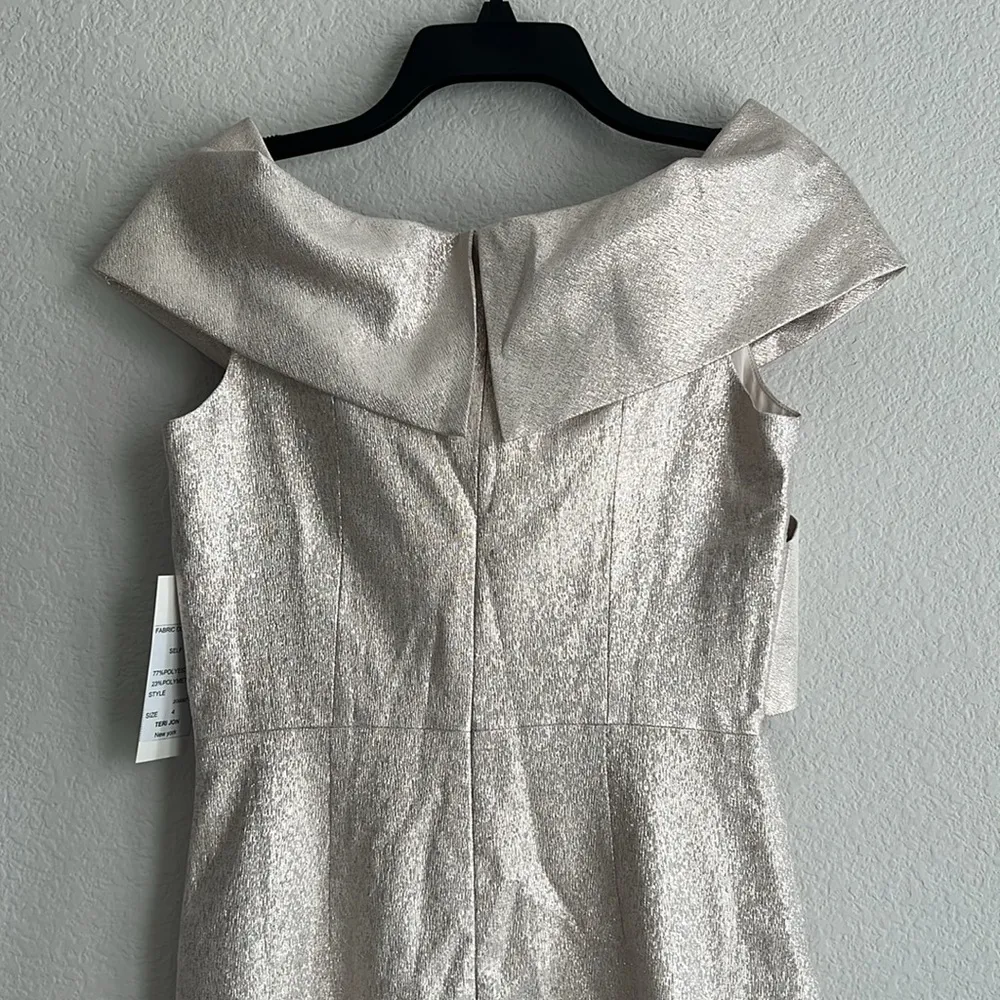 Teri Jon Metallic Jacquard Off - Image 7