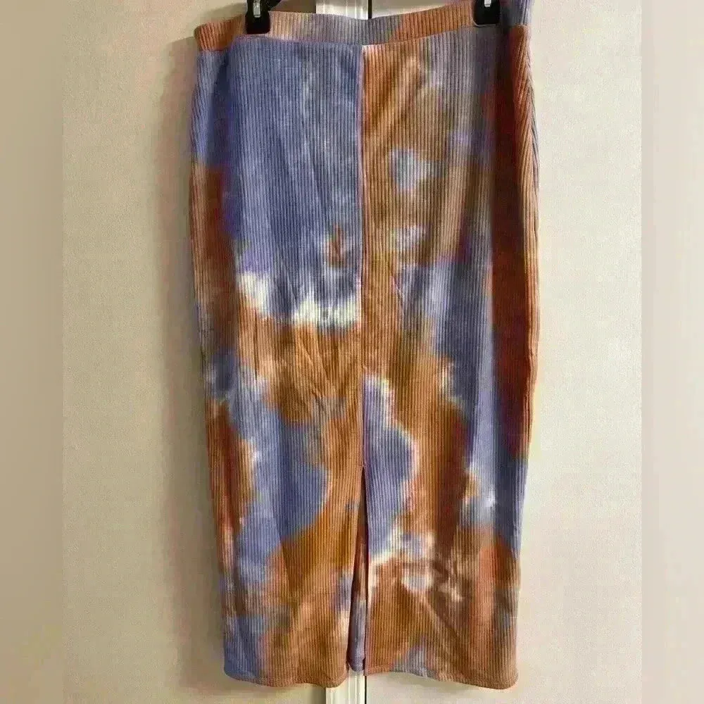 House of Harlow 1960‎ maxi skirt tie dye ribbed XL Blue - Image 5
