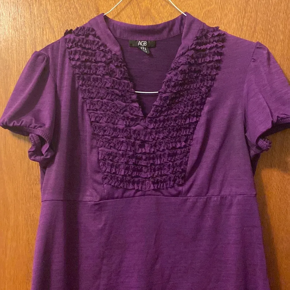 AGB Size Medium Short Sleeved Cotton Shirt with Ruffles at the top - Image 2