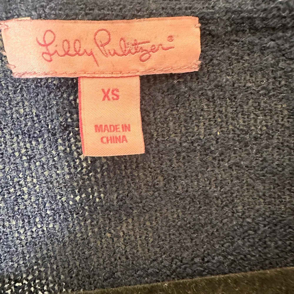 Lilly Pulitzer Lucita Fringe navy open front cardigan size XS - Image 9