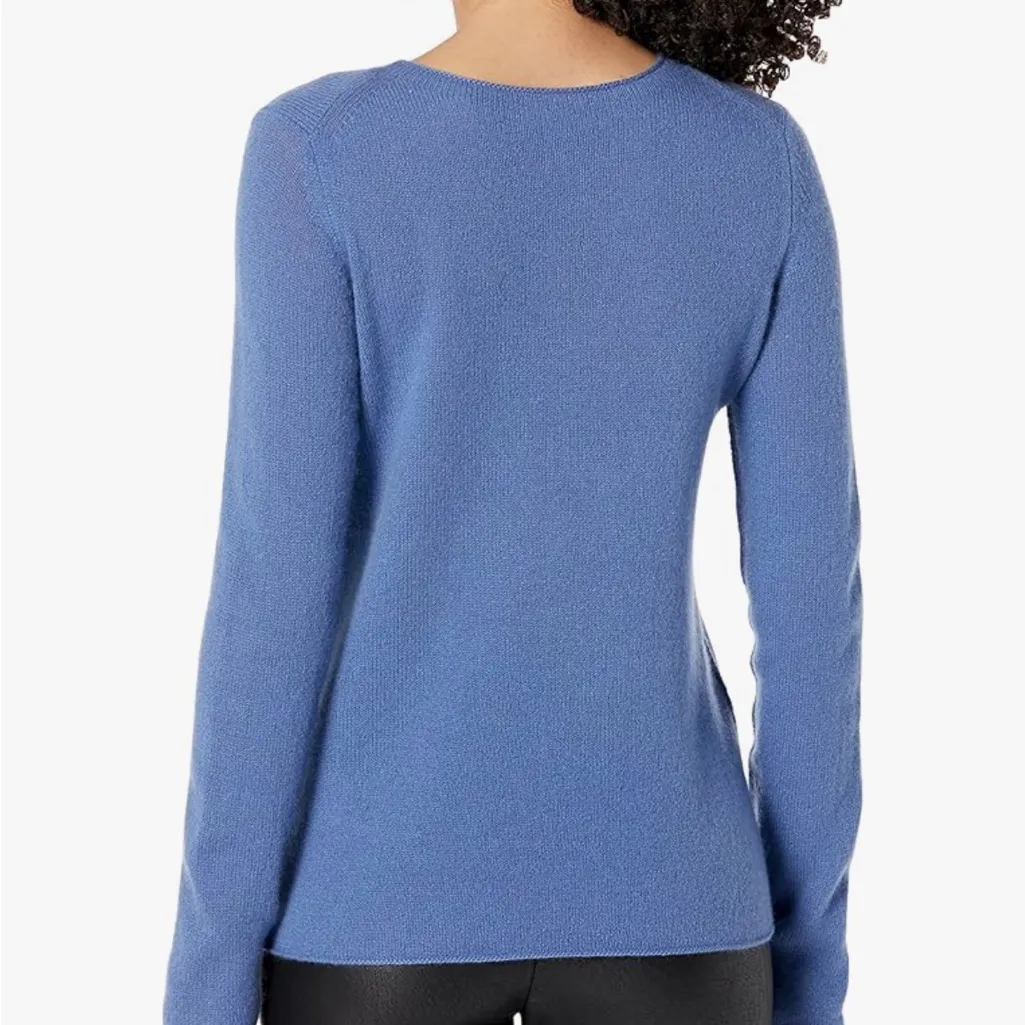 Vince Cashmere Trimless Pullover Sweater in Hydrangea - Image 7
