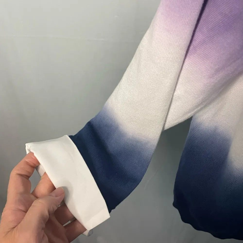 Alfred Dunner® Lavender Fields Ombre Pullover Cardigan Two In One PXL‎ - Image 5