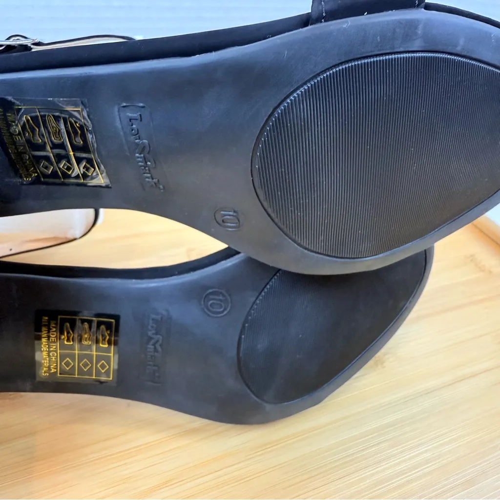 Lovmark Black Suede Ankle Strap Block Heel Women’s 10 Heels Dress Classic Office - Image 9