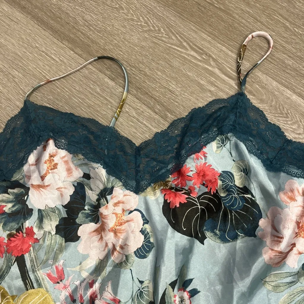 Lilac And London Teal Floral Lace Nightgown Size 2XL Teddy Lingerie Green - Image 2