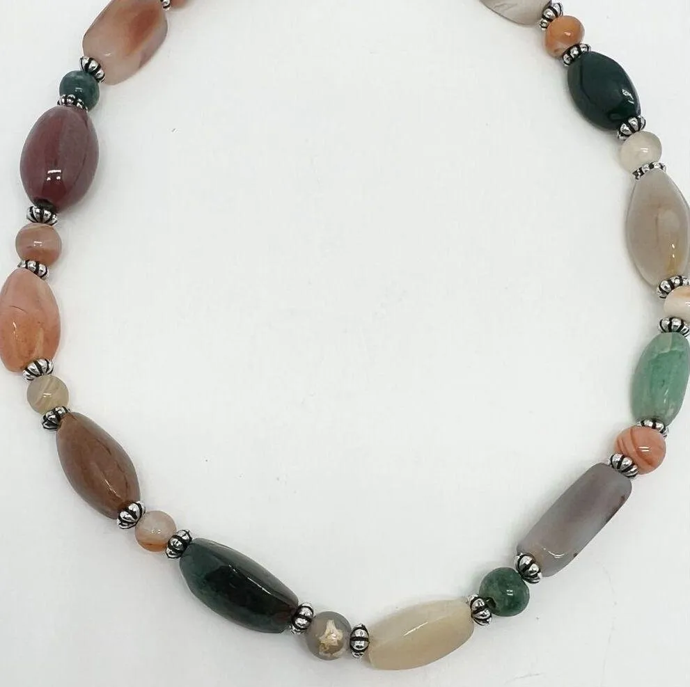 Handmade Beaded Necklace Neutral Natural Colors Western Artisan Hand Crafted Brown - Image 3