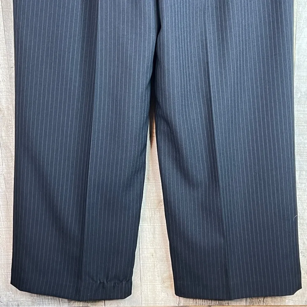 Unbranded Size 16 Lined Black & Tan Pin Striped Dress Pants with Wide Leg - Image 6