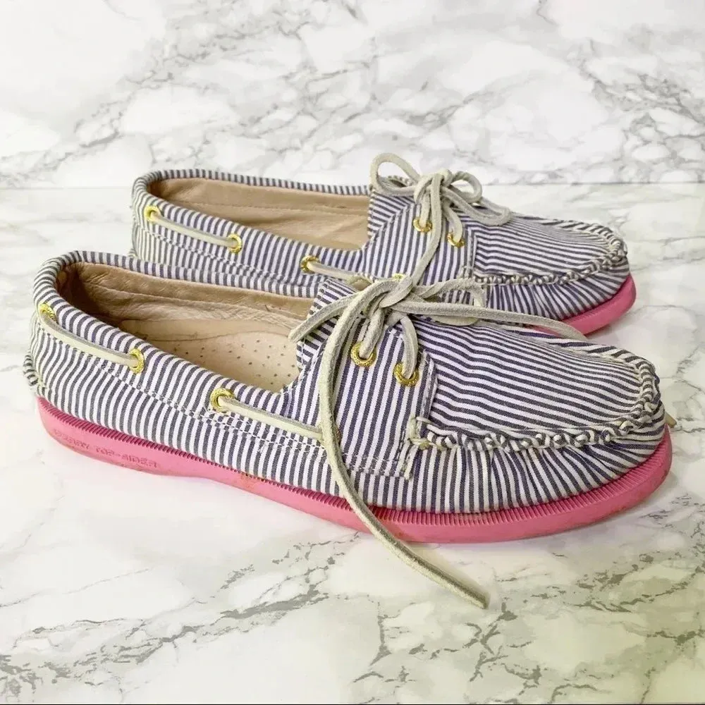 SPERRY for J.‎ CREW Navy Striped Topsiders - Image 5