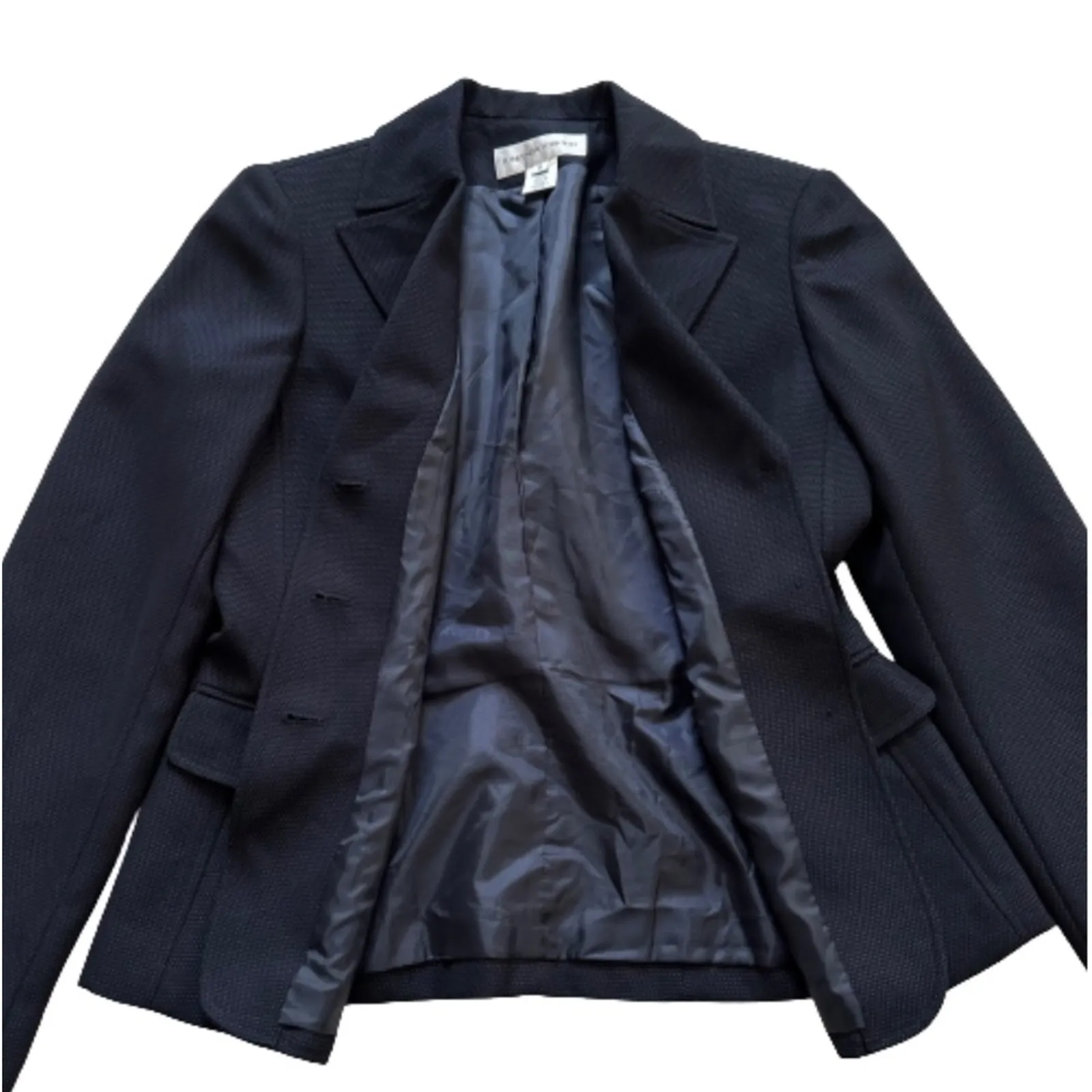 Jones New York Suits Blazer Jacket Women Navy Blue Button Front Career Size 6 - Image 9