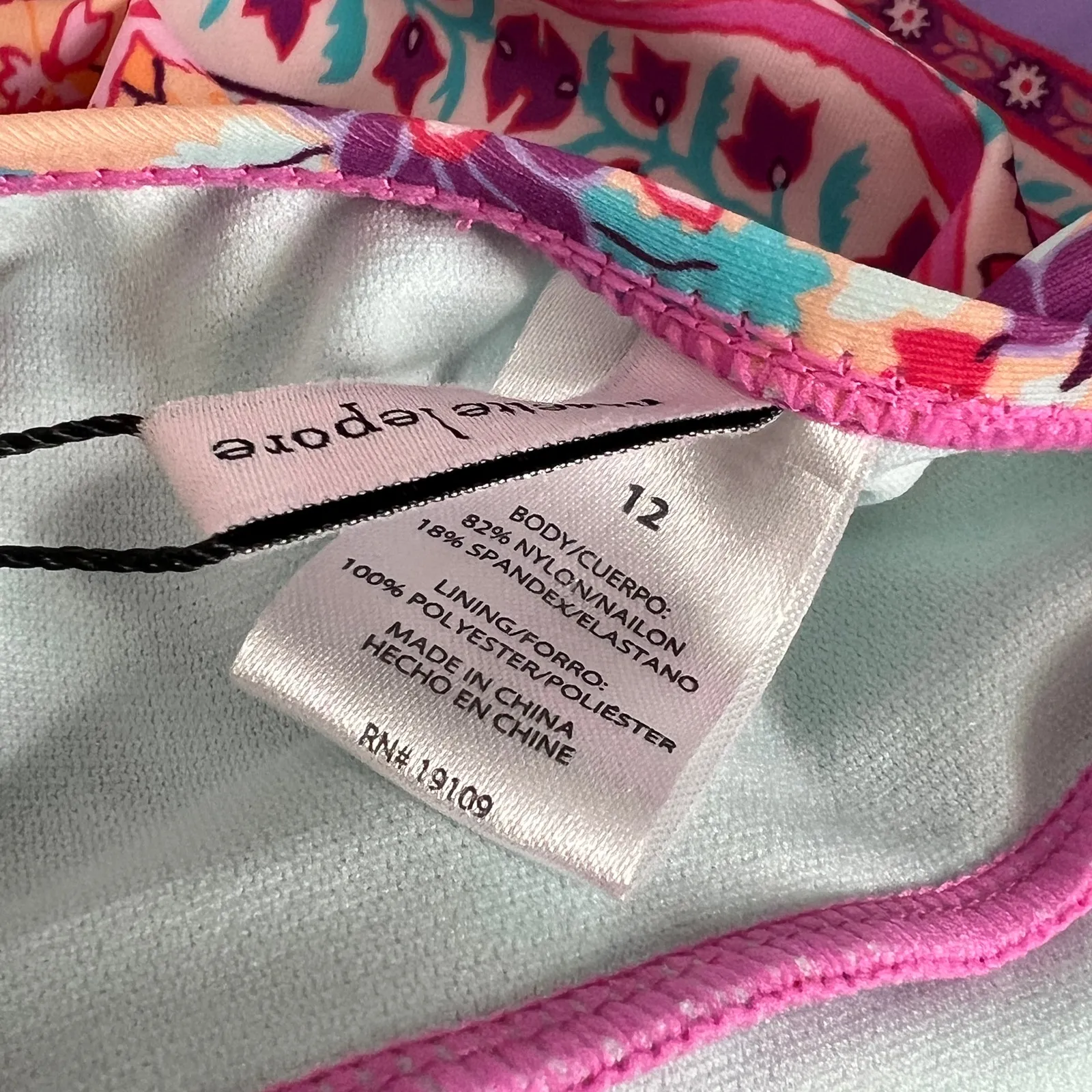 Nanette Lepore One Piece Swimsuit Floral Wrap Halter Size 12 - Image 5