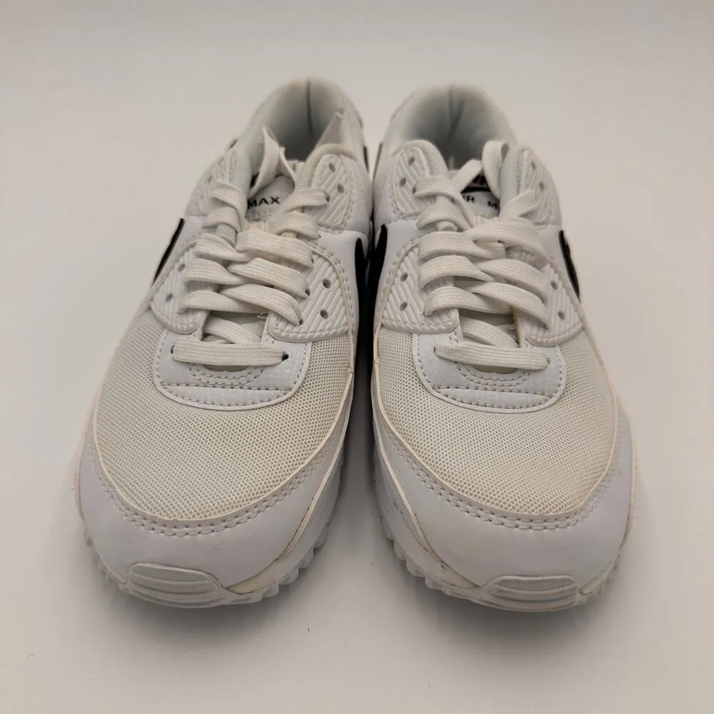 Nike Women's Air Max 90 White w/ Black Swoosh Sneakers Size 7 - Image 5