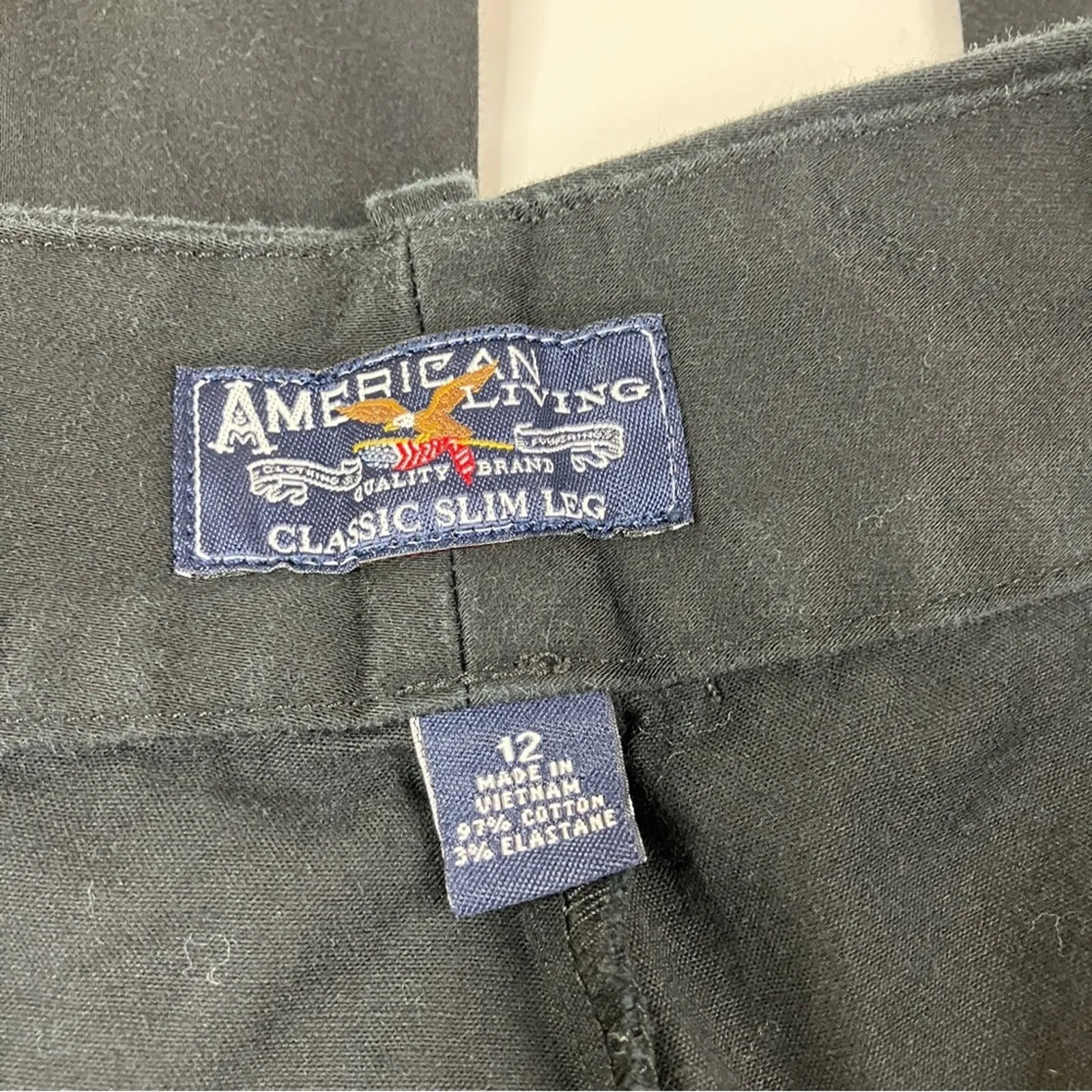 American Living | Black Classic Slim Leg Cotton Pants Womens 12 - Image 2