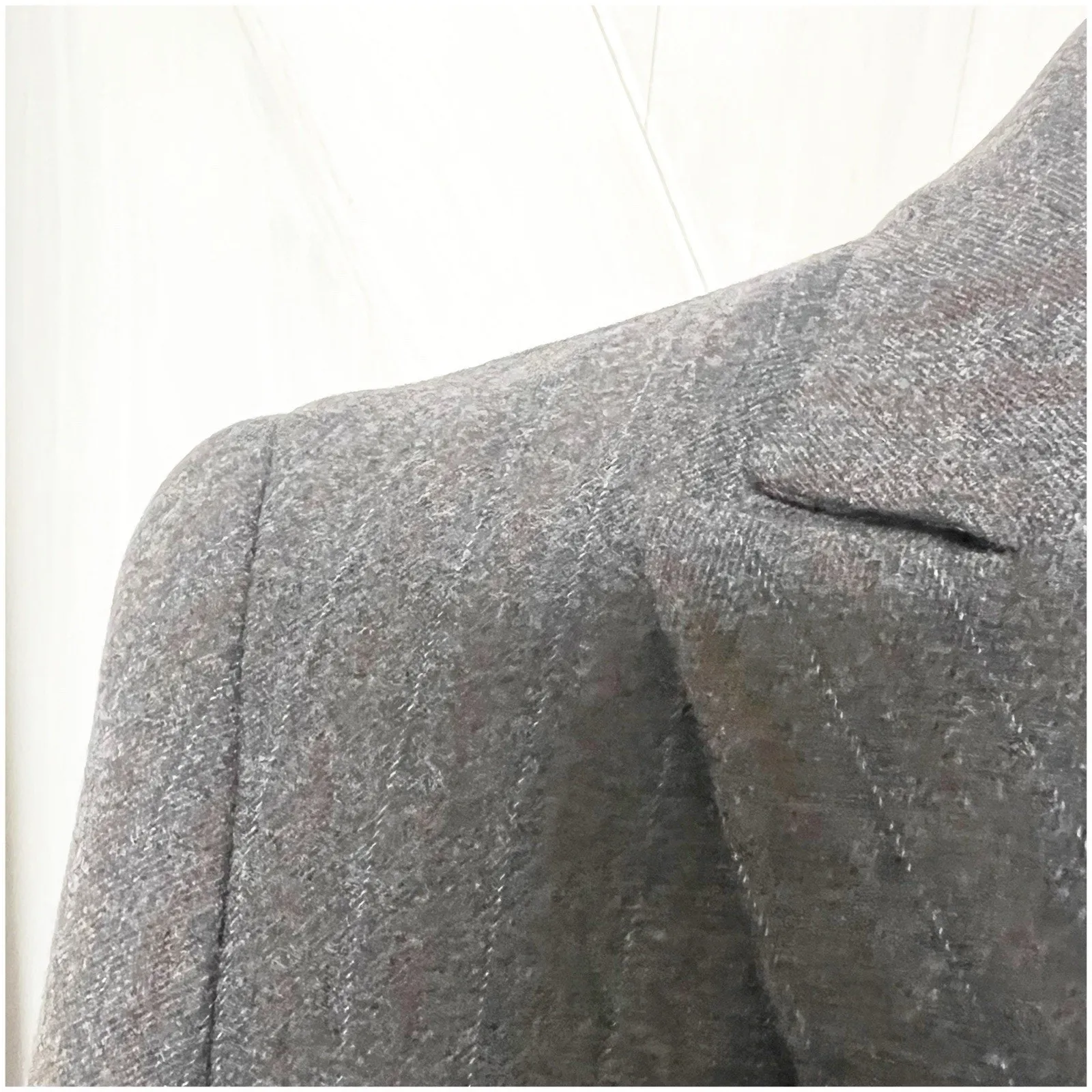 Theory Women’s Wool Pinstripe Two Button Blazer Size 6 Gray Preppy Office City - Image 11