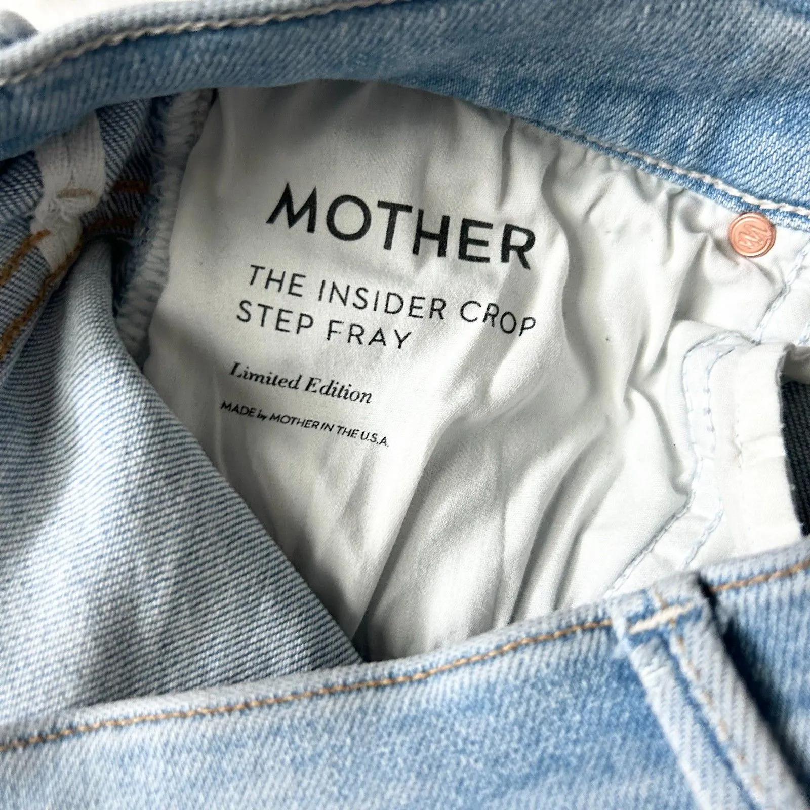 Mother The Insider Crop Step Fray Straight Jean in Limited Edition Size 26 Blue - Image 7