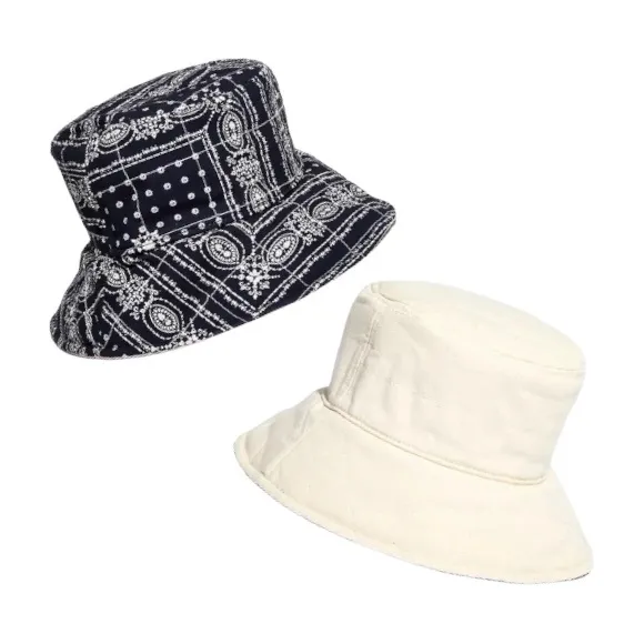 NEW Madewell Reversible Quilted Cotton Bucket Hat Twilight Cream Navy NE846 S/M - Image 2