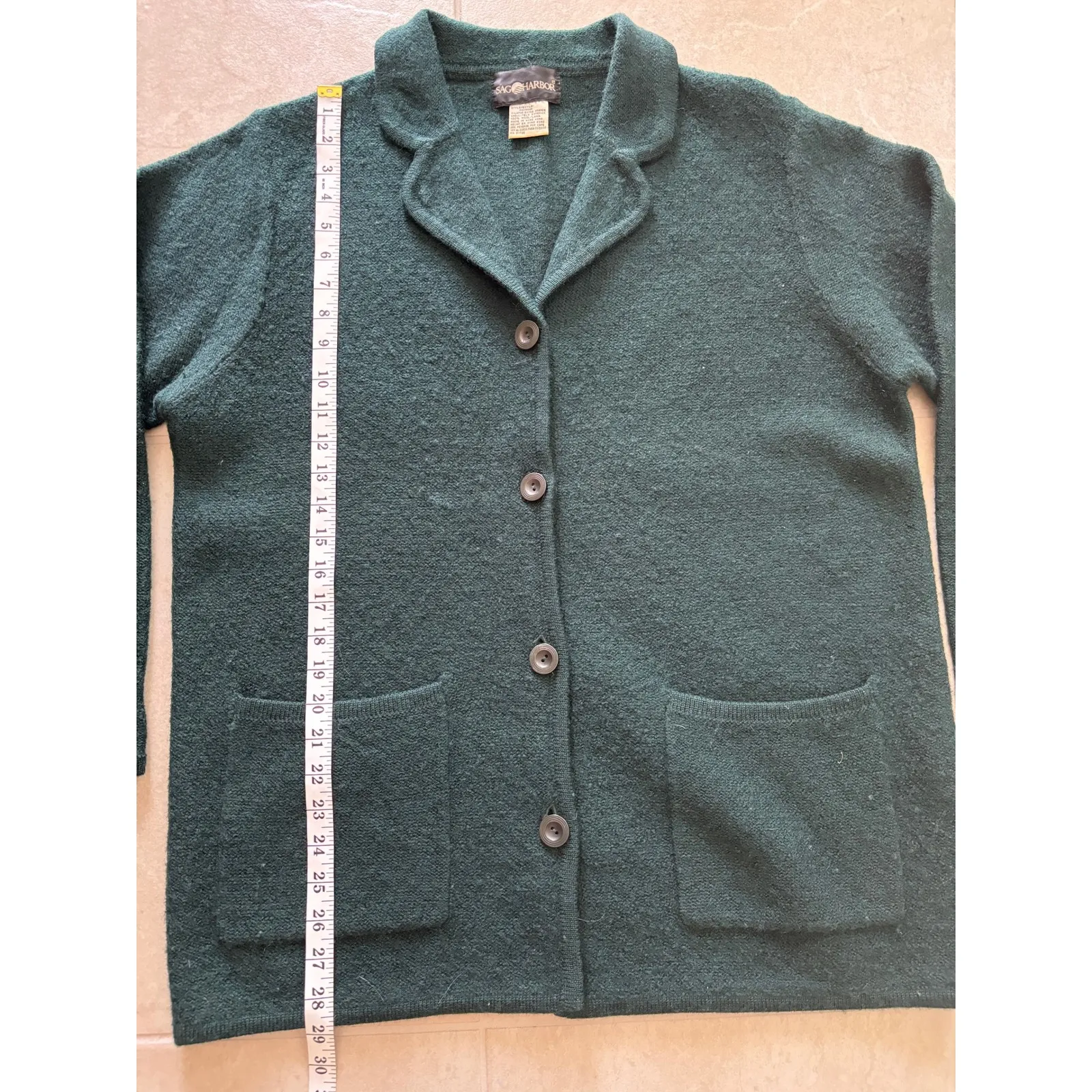 Sag Harbor Blazer Jacket Womens XL Kelly Green Wool‎ Vintage Prairie Cottage VTG - Image 8