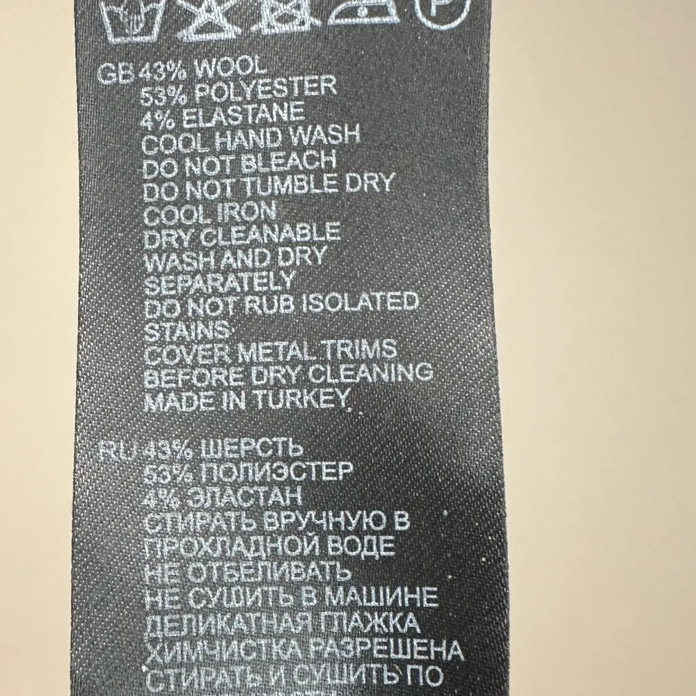 REISS Black Perry Tapered Wool Blend Elastic Waist Trousers Sz 6 Classic - Image 7