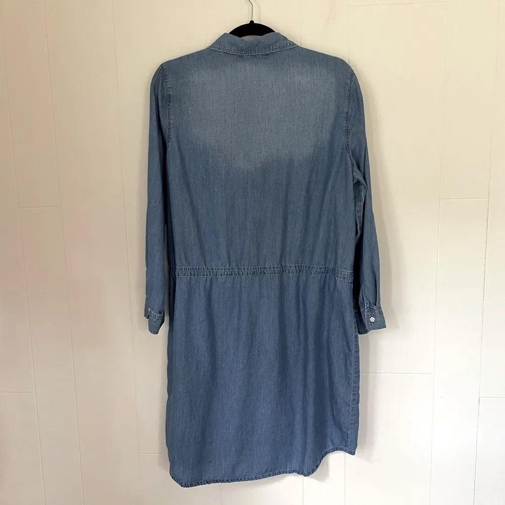 Gloria Vanderbilt Ashleigh Chambray Blue Long Sleeve Tunic Shirt Dress ~ Size M - Image 2