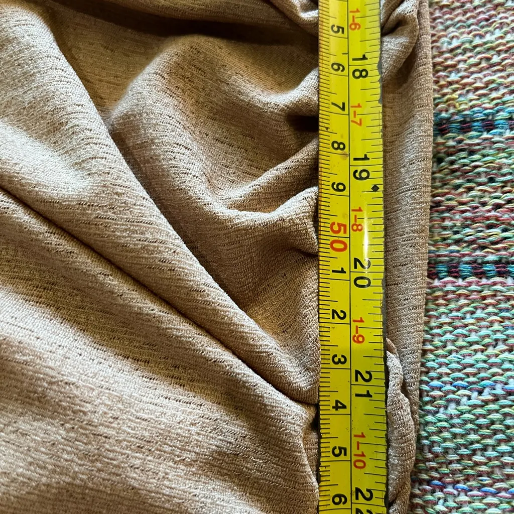 SHEIN Tan Light Pink Ruched Bodycon Mini Dress SZ S Y2K Sleeveless Sundress - Image 8