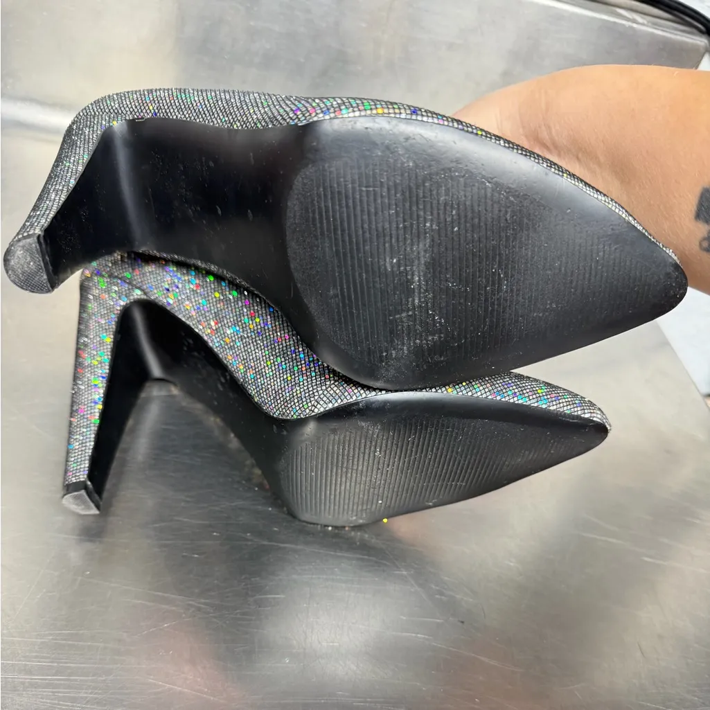 Steve Madden Calysta Sparkling Silver Women's Boots Size 9 - Image 4