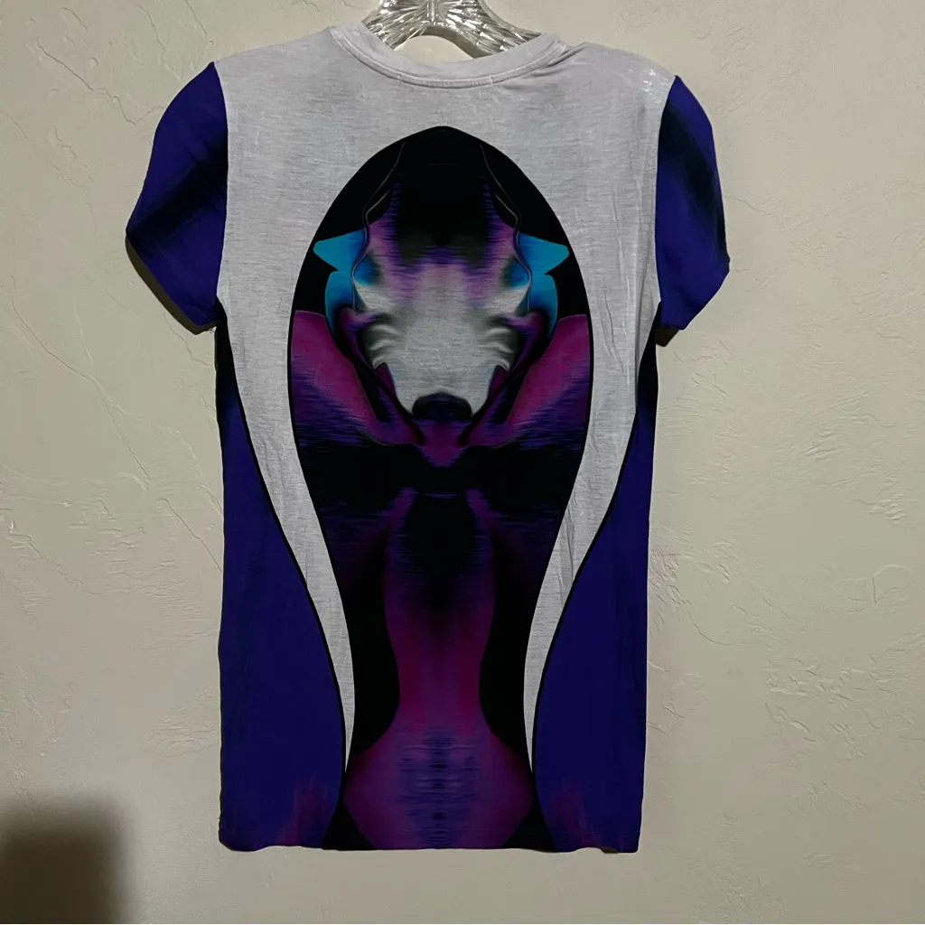 Gabriela Cadena Designer Luxury‎ Kaleidoscope Colorful Viscose Elastane T Shirt Blue - Image 7