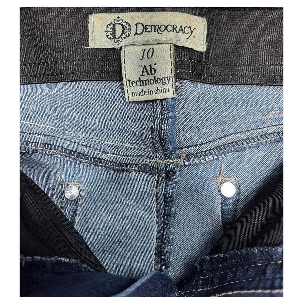 Democracy Jeans Womens 10 Ab Technology Raw Distressed Hem Mid Rise Blue - Image 10