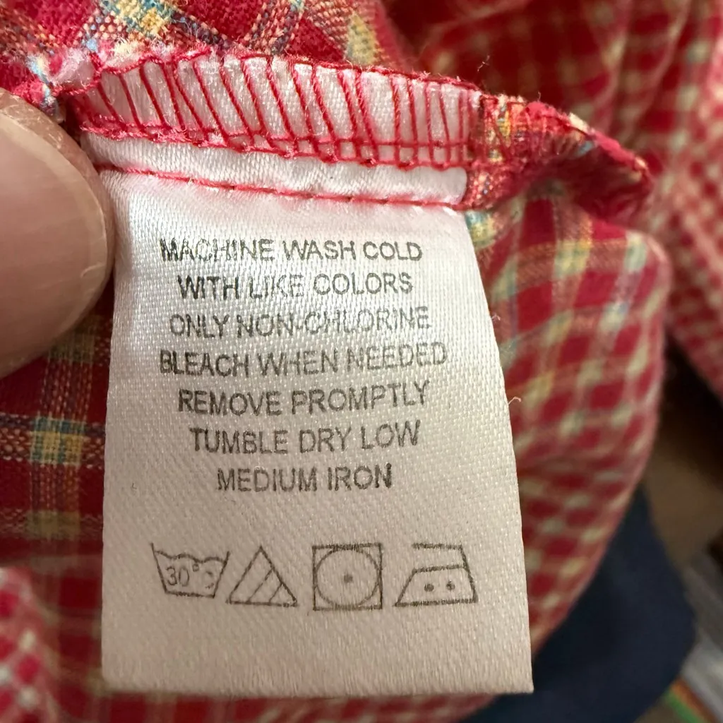 Wrangler Blues Y2K Women’s Red Plaid Western Pearl Snap Shirt Size Medium - Image 8