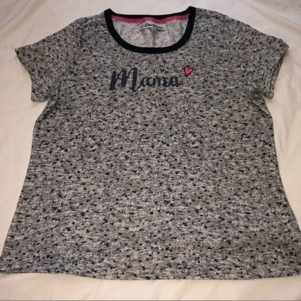 Dearfoams Pajamas Size Med Mama Gray Navy Striped Soft Knit Jogger Style Pants - Image 5