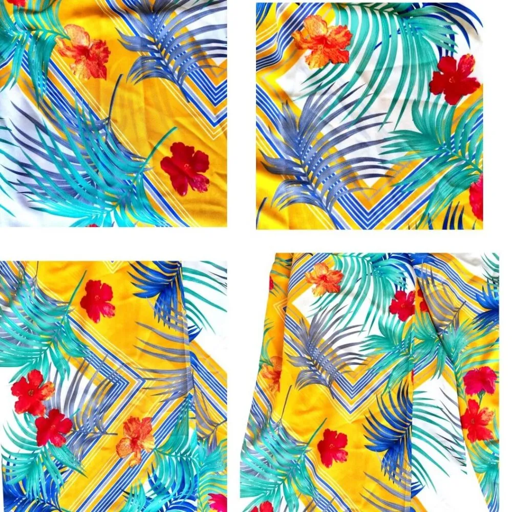 L' Atiste by Amy Palazzo Pant Jumpsuit Medium One Piece Floral Plunge Ties Zip Yellow Size undefined - Image 11