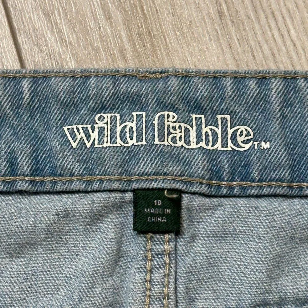 Wild Fable Denim Mini Skirt Patchwork Size 10 Retro Fun Boho Western - Image 3