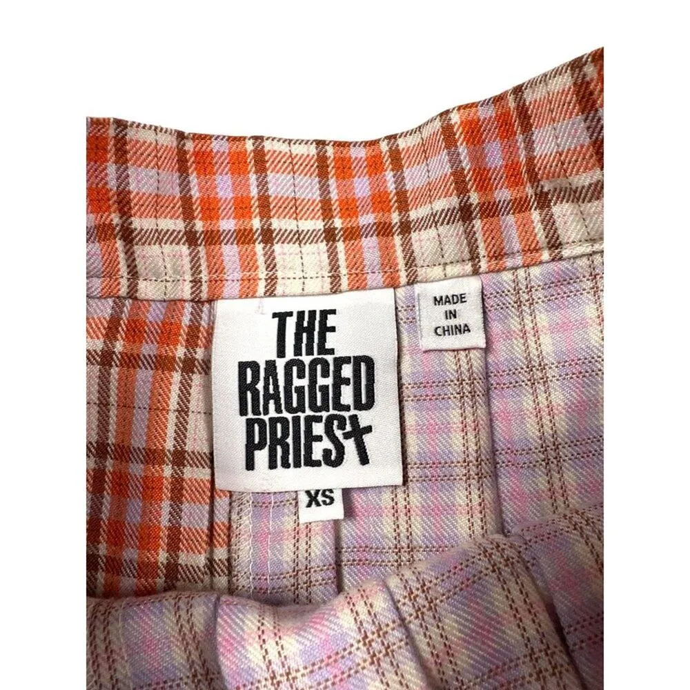 The Ragged Priest Seeker Pleated Mini Skirt in Purple and Orange - Image 2