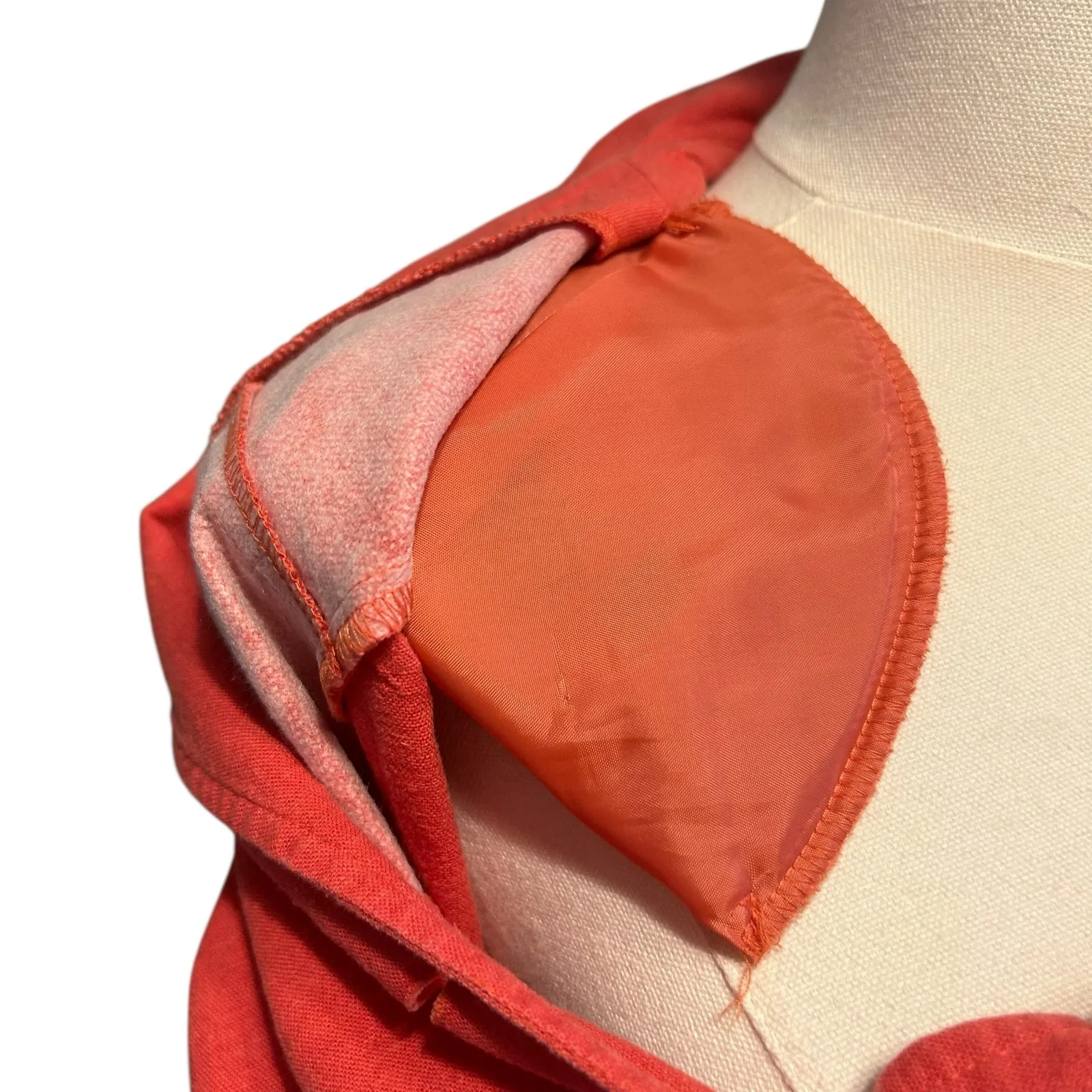 Miss Dorby VTG Blazer Bolero Jacket No Size Tag Orange Buttons Collar 3/4 Sleeve - Image 9