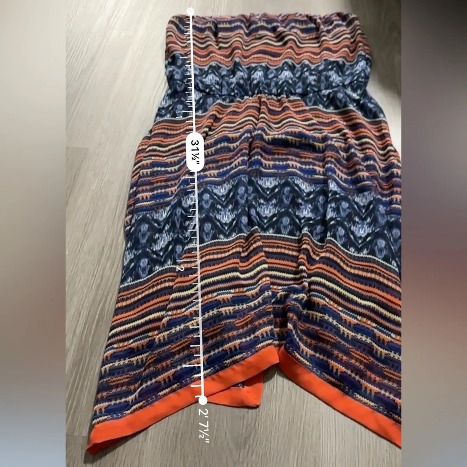 Anthropologie Maeve Urcos Handkerchief Geometric Print Strapless Dress‎ Size S - Image 10