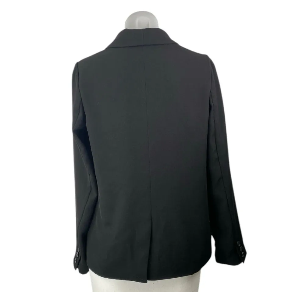 Current Air Womens Black Collared One Button Long Sleeve Blazer Coat Jacket XS - Image 2